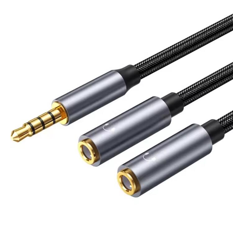 Car Audio Cable 1 Male to 2 Female Y Splitter Cable 1 In 2 Out